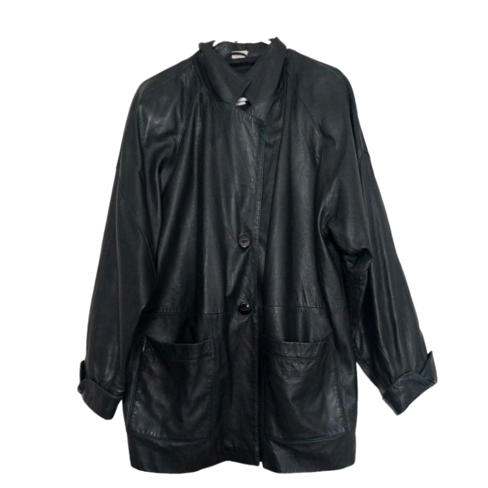 Saxony 100% Leather Jacket sz Medium in Black